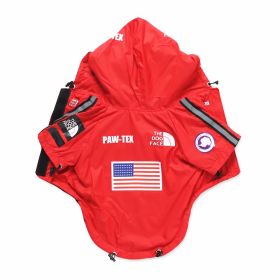 Windproof And Rainproof Dog Large Dog Raincoat (Option: Red-4XL)
