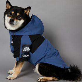 Windproof And Rainproof Large Dog Raincoat Pet Shell Jacket (Option: Denim Blue Shell Jacket-5XL)